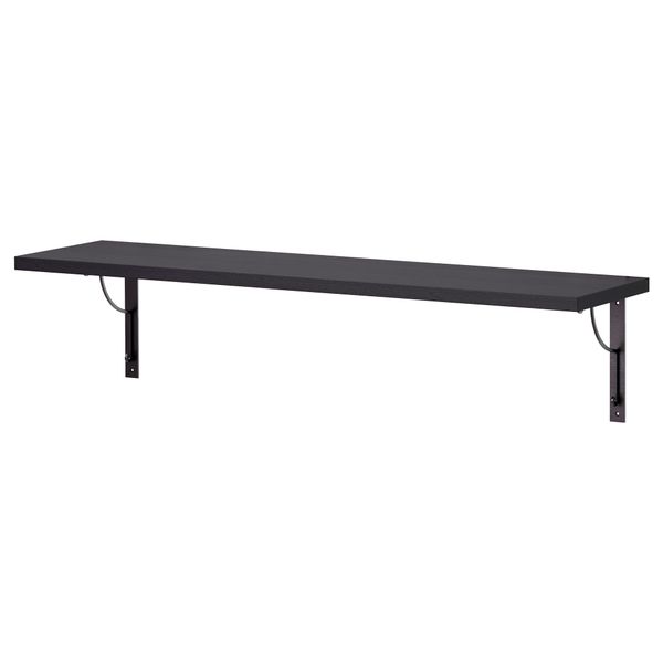 Полка навесная ЭКБИ ЕРПЕН / ЭКБИ ХОЛЬ, черно-коричневый, черный (119x28 см) - фото 1