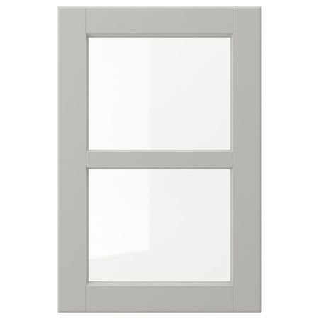 Стеклянная дверь, светло-серый 40x60 см IKEA LERHYTTAN ЛЕРХЮТТАН 104.615.81