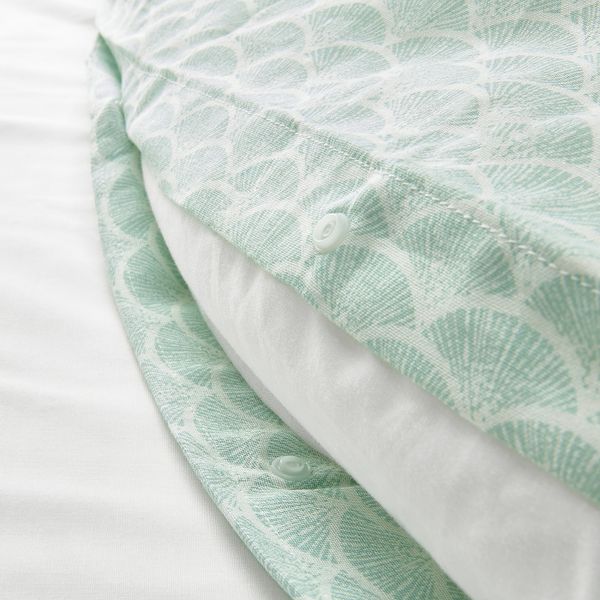 Пододеяльник и 1 наволочка, белый/светлая бирюза 150x200/50x70 см IKEA KASKADGRAN КАСКАДГРАН 704.823.16 - фото 4