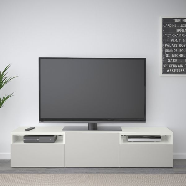 Тумба под ТВ, белый, Лаппвикен светло-серый, 180x42x39 см IKEA БЕСТО 692.503.17 - фото 3