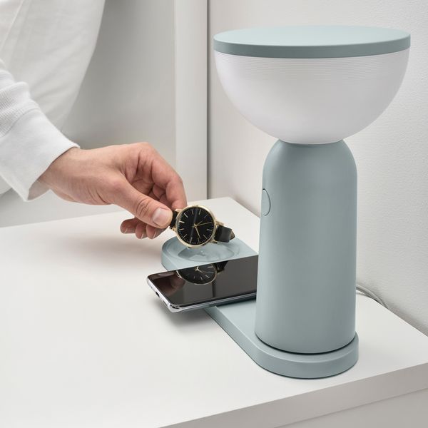 Переносная лампа, зарядное устройство, регулируемая яркость серо-синий светлый IKEA BETTORP 904.303.69 - фото 3