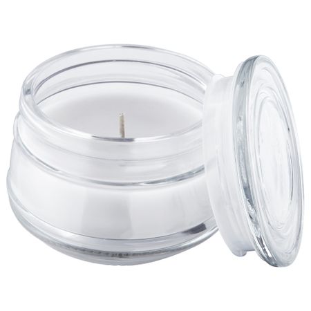 Ароматическая свеча в стакане ЛУГГА, Свежее белье белый, белый (7.5 см)