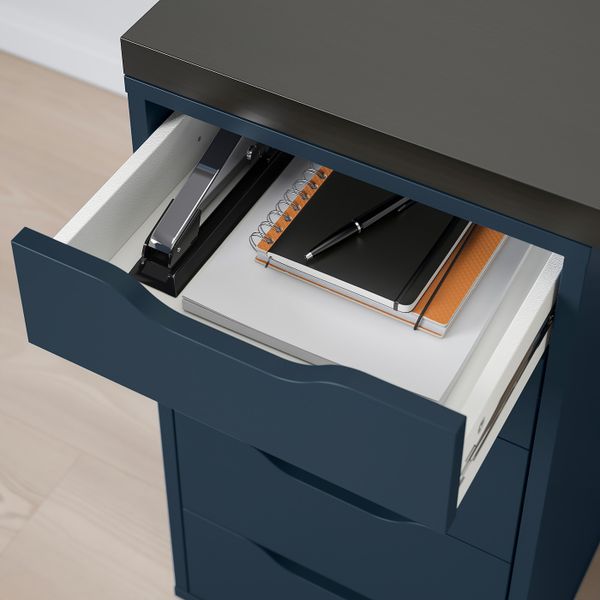 Стол, черно-коричневый/синий 150x75 см IKEA LINNMON ЛИННМОН / ALEX АЛЕКС 393.040.10 - схема-чертеж с размерами