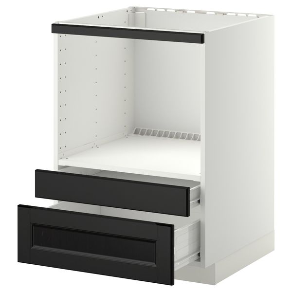 Напольный шкаф для комбинирования СВЧ, ящики МЕТОД / ФОРВАРА, белый, Лаксарби черно-коричневый (60x60 см) - схема-чертеж с размерами