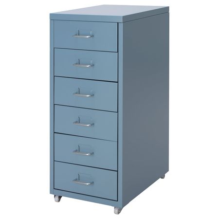 Тумба с ящиками на колесах, синий 28x69 см IKEA HELMER ХЕЛЬМЕР 604.270.33
