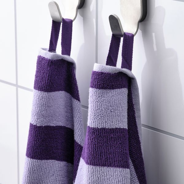 Простыня банная, 100x150 см, сиреневый, в полоску IKEA ENSKOTTMAL 705.469.26 - фото 4