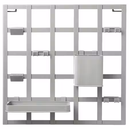 SNICKRA СНИККРА Панель для хранения, 8 предм. - серо-зеленый 38x38 см