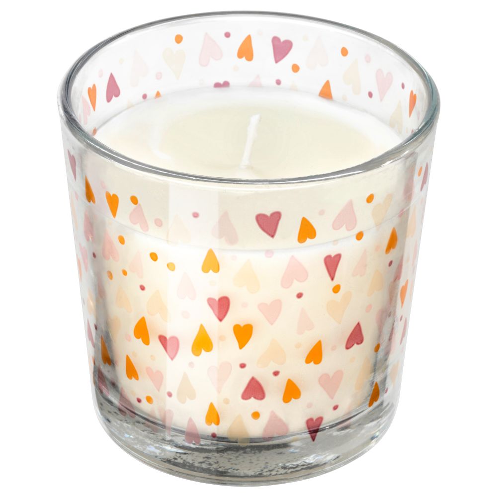Ароматическая свеча в стакане СИНЛИГ, Ванильное удовольствие, сердце круги (7.5 см) - фото 1