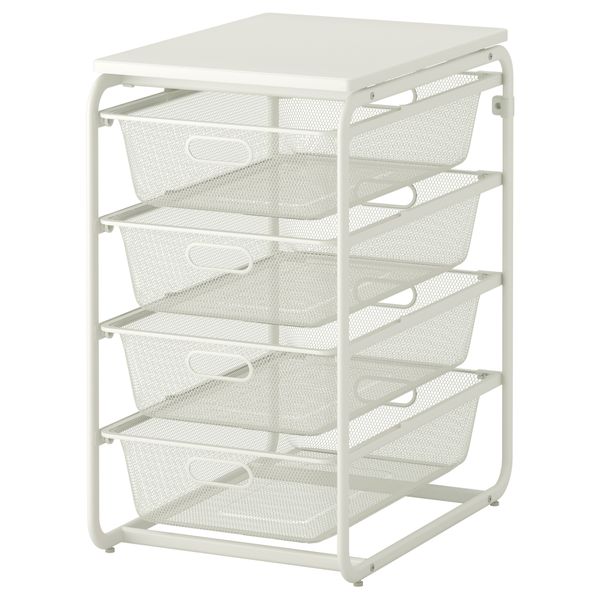 Рама, 4 сетчатые корзины, верхняя полка АЛЬГОТ, белый (41x60x72 см) - фото 2