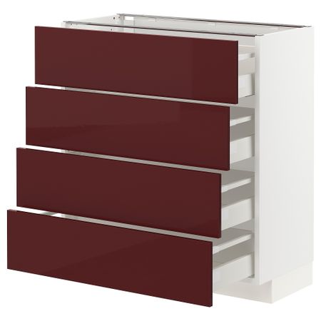 Напольный шкаф 4 фронтальных панели, 4 ящика, 80x37 cm IKEA METOD МЕТОД, MAXIMERA МАКСИМЕРА 493.275.82
