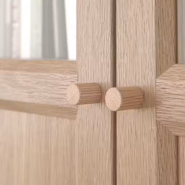 BILLY / OXBERG Стеллаж с верхними полками/дверьми - под дуб/прозрачное стекло 120x30x237 см - фото 4