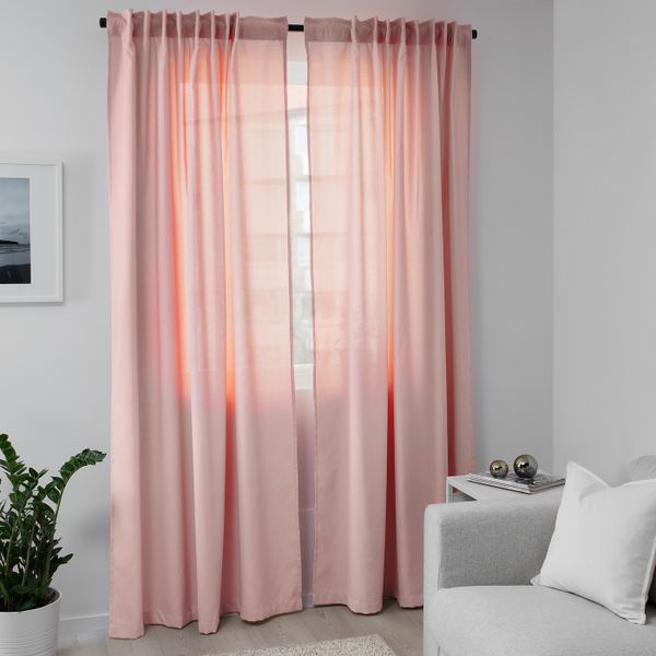 Затемняющие гардины, 2 шт., светло-розовый 145x300 см IKEA HANNALENA ХАННАЛЕНА 504.095.48 - схема-чертеж с размерами