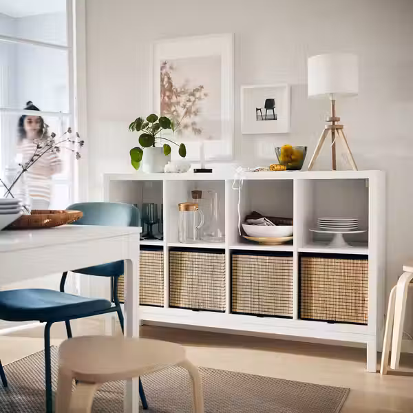 KALLAX Стеллаж с основанием - белый/белый 147x94 см - фото 3