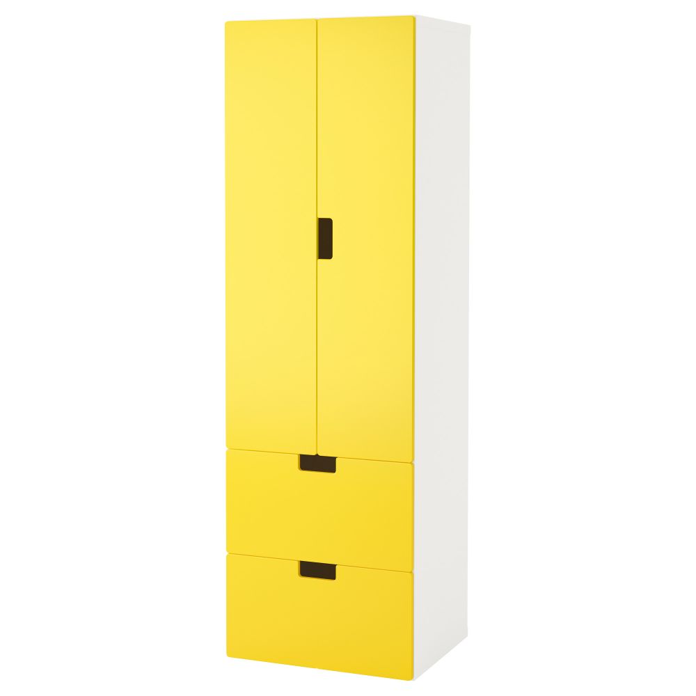 Комбинация для хранения с дверцами, ящиками СТУВА, белый, желтый (60x50x192 см) - фото 1