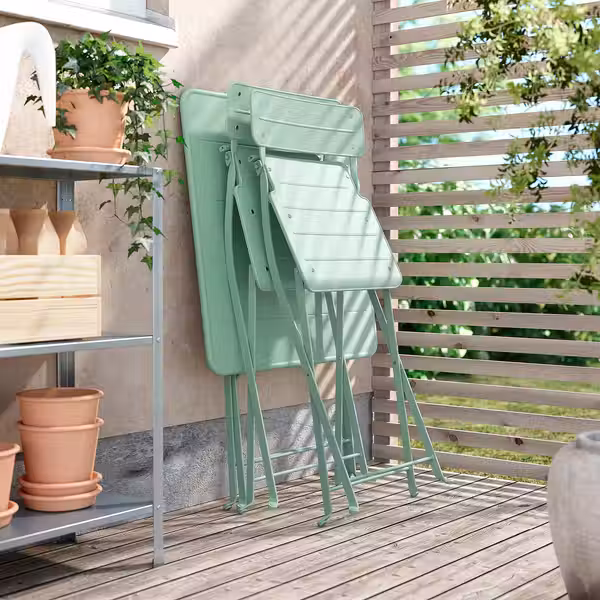 SUNDSÖ СУНДСЁ Стол - светло-зеленый для сада 65x65 см - фото 5