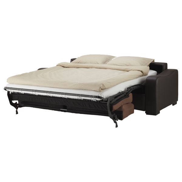 Диван-кровать 3-местный ЛИАРУМ / ЛАСЕЛЕ, Оннарп коричневый, Бумстад темно-коричневый - фото 3