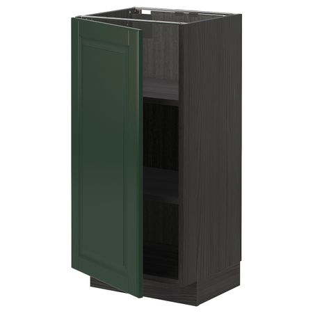 Напольный шкаф с полками, черный/Будбин темно-зеленый 40x37 см IKEA МЕТОД 693.129.66