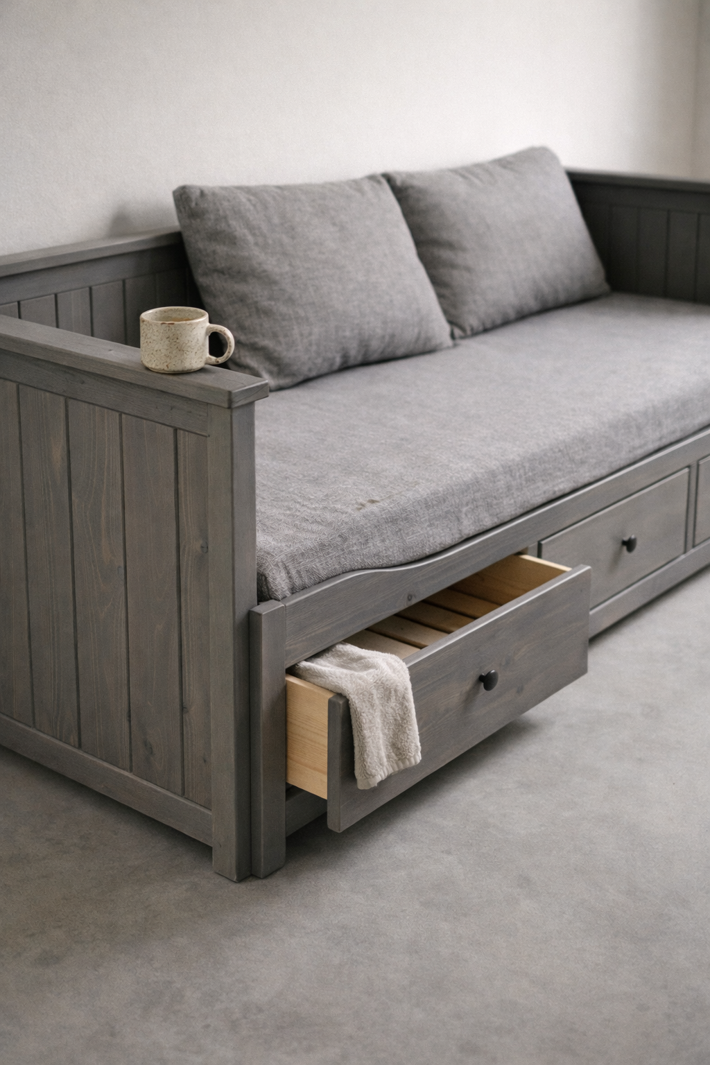 Размеры кушетки HEMNES вид сбоку