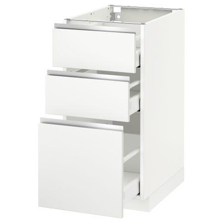 Напольный шкаф с 3 ящиками МЕТОД / МАКСИМЕРА, белый, Нодста белый