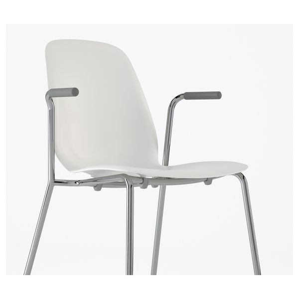 Легкое кресло ЛЕЙФ-АРНЕ, белый, Дитмар хромированный - схема-чертеж с размерами