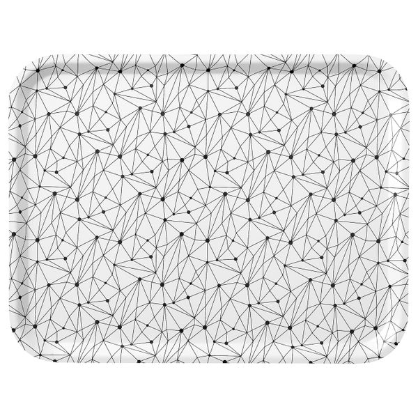 Поднос, белый, черный 43x33 см IKEA LURVIG ЛУРВИГ 304.844.78 - фото 1