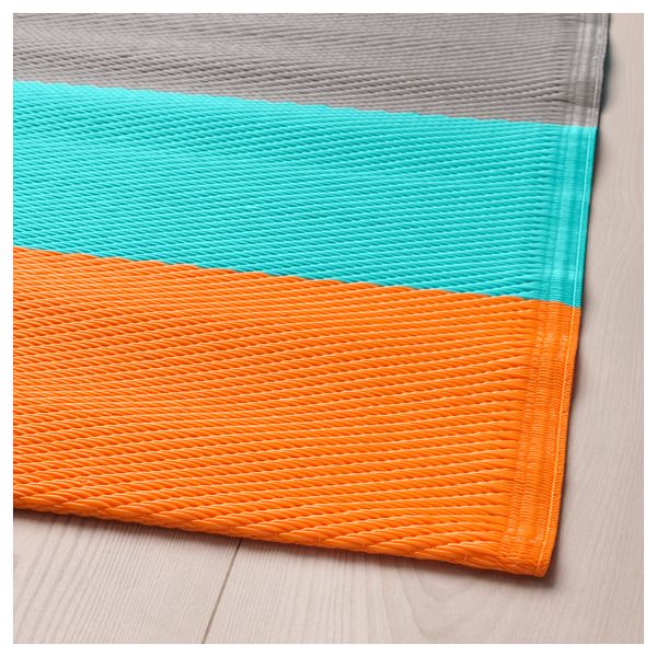 Ковер безворсовый, для дома/улицы СОММАР 2018, в полоску, оранжевый (75x200 см) - фото 2