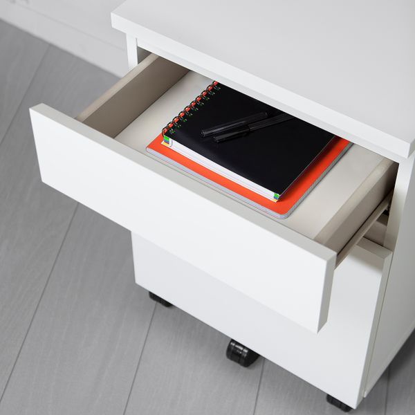 Тумба с ящиками на колесах, белый 42x59 см IKEA MALM МАЛЬМ 003.789.07 - схема-чертеж с размерами