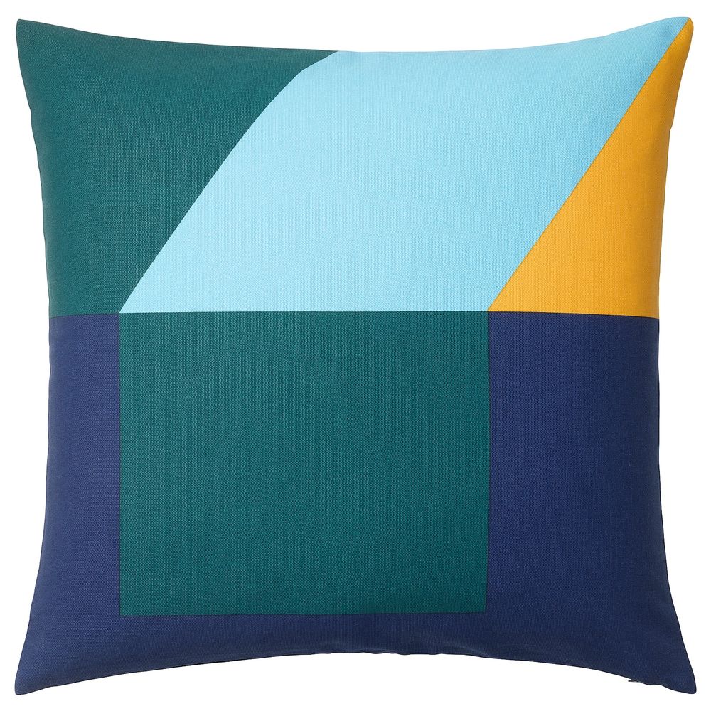 Чехол на подушку, синий/зеленый, желтый 50x50 см IKEA МАЙЯЛИЗА 704.257.93 - фото 1
