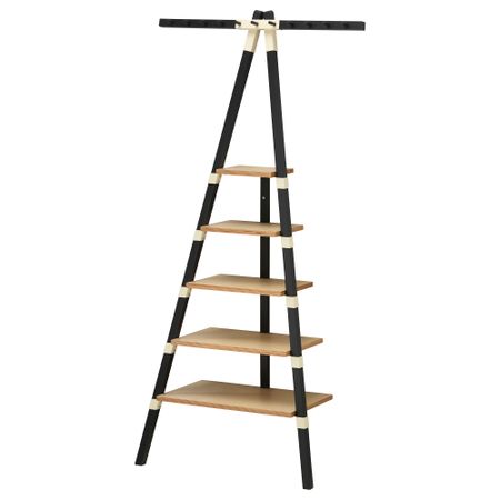 Стеллаж ИКЕА ПС 2014, антрацит, береза (75x149 см)