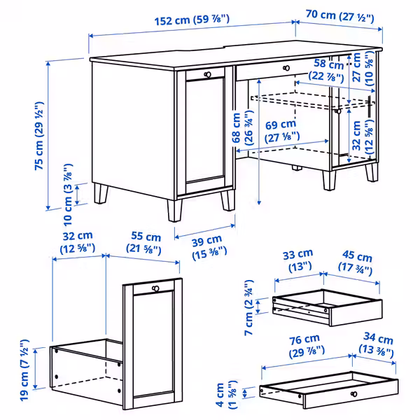 IDANÄS Письменный стол - белый 152x70 см - фото 2