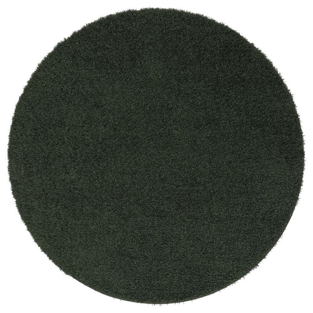 VINDEBÄK ВИНДЕБЭК Ковер, длинный ворс - темно-зеленый 130 см - фото 1