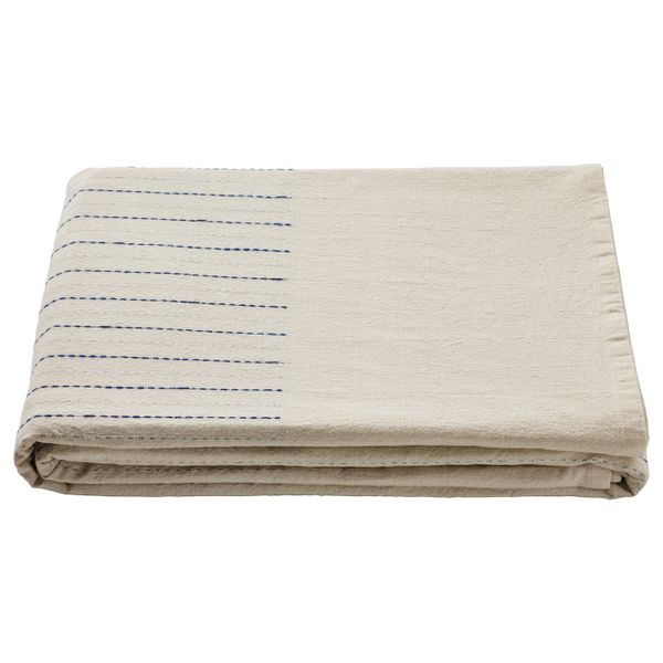 Скатерть, бежевый, синий 145x240 см IKEA SOMMARDRÖM СОММАРДРЁМ 304.905.11 - фото 1