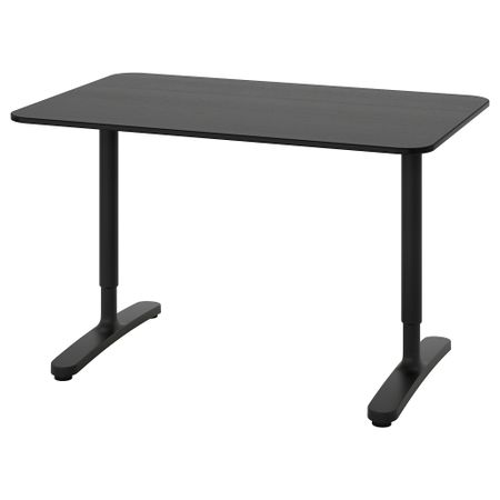 Письменный стол, 120x80 см, ясеневый шпон, черная морилка, черный IKEA BEKANT БЕКАНТ 592.825.83