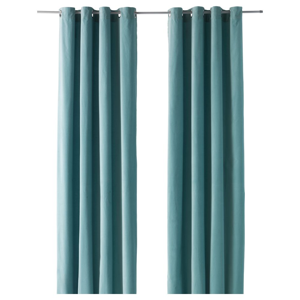 Гардины, 1 пара САНЕЛА, светлая бирюза (140x300 см) - фото 1