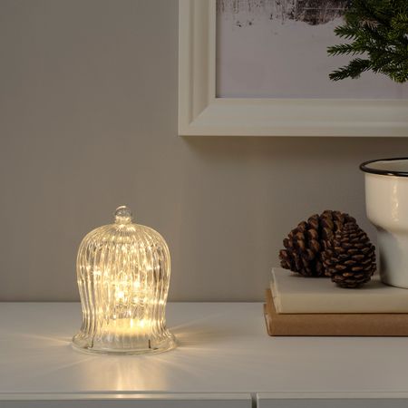 Светодиодное настольное украшение, с батарейным питанием/форма колокола прозрачный IKEA STRÅLA СТРОЛА 904.766.30