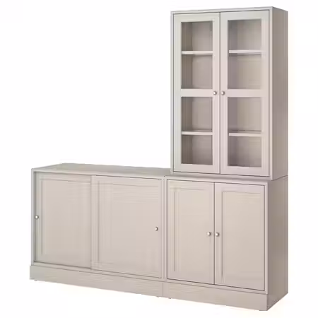 HAVSTA Комбинация для хран с раздв дверц - серо-бежевый 202x47x212 см