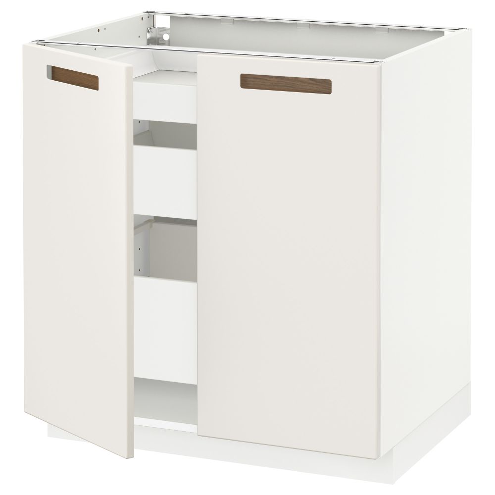 Напольный шкаф с 2 дверцами, 3 ящиками МЕТОД / МАКСИМЕРА, белый, Мэрста белый (80x60 см) - схема-чертеж с размерами