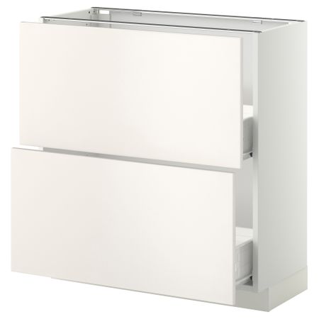 Напольный шкаф с 2 ящиками МЕТОД / ФОРВАРА, белый, Веддинге белый