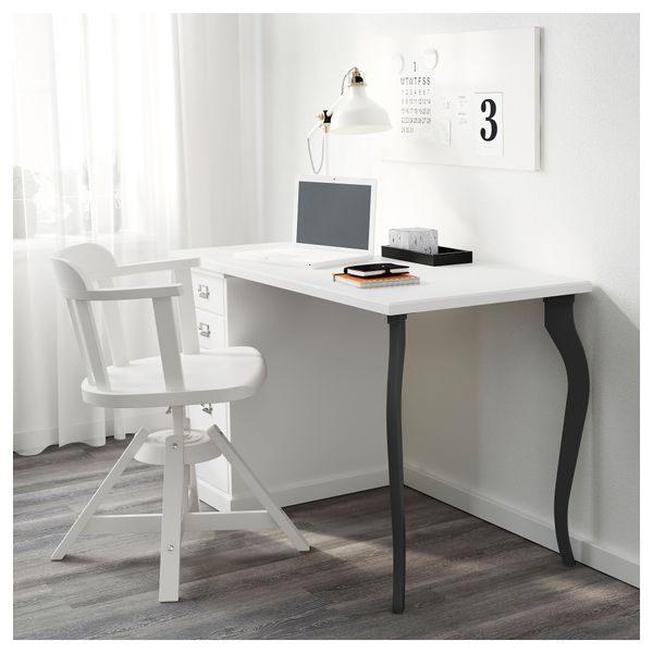 Стол с ящиками КЛИМПЕН / ЛАЛЛЕ, белый, серый (120x60 см) - фото 2