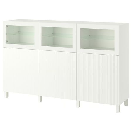 BESTÅ Комбинация для хранения с дверцами - белый/Förvaltare белый 180x42x112 см
