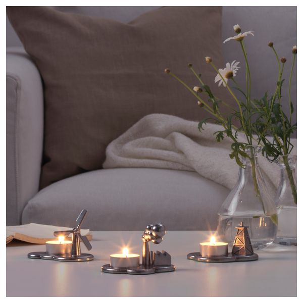 Подсвечник для греющей свечи,3 шт ИКЕА ПС 2017, алюминий - фото 2