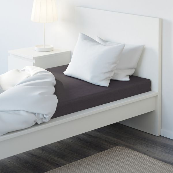 Простыня натяжная, темно-серый 90x200 см IKEA ПУДЕРВИВА 604.120.79 - схема-чертеж с размерами