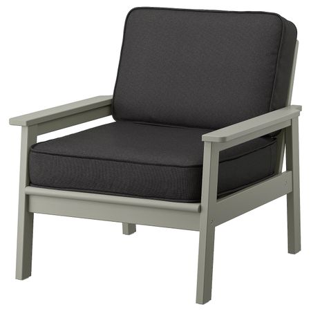 Садовое кресло, серый морилка/ЙЭРПОН/дувхольмен антрацит IKEA BONDHOLMEN БОНДХОЛЬМЕН 793.207.63