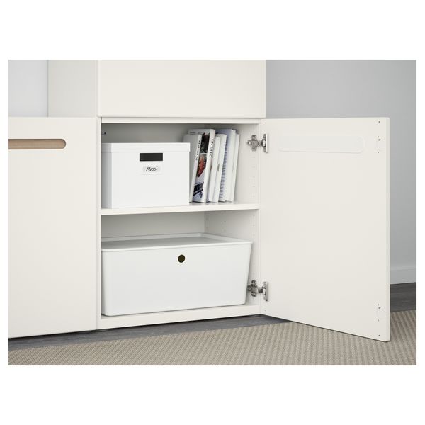 Шкаф для ТВ, комбинированный, стекляные дверцы БЕСТО, Марвикен белый прозрачное стекло (300x40x192 см) - фото 3