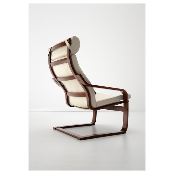 Кресло, коричневый/Глосе белый с оттенком IKEA POÄNG ПОЭНГ 692.514.68 - фото 3