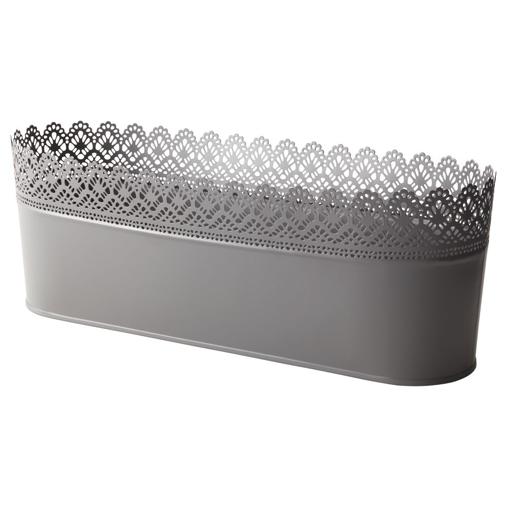 Кашпо СКУРАР, д/дома/улицы, овал серый (10.5 см) - схема-чертеж с размерами