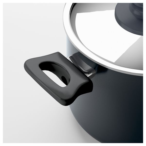 Кастрюля с крышкой ШЭНКА, серый (3 л) - схема-чертеж с размерами