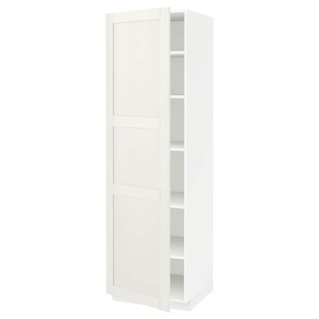 Высокий шкаф с полками, белый/Сэведаль белый 60x60x200 см IKEA METOD МЕТОД 894.456.49