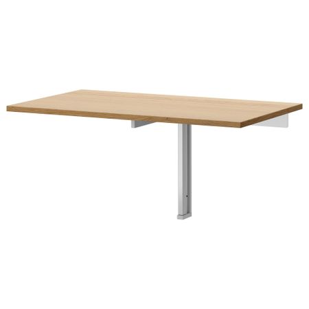 Стол откидной стенного крепежа БЬЮРСТА, дубовый шпон (90x50 см)