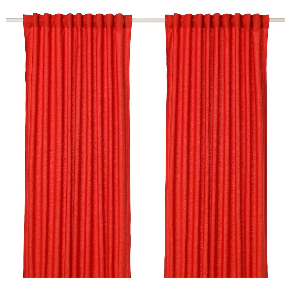 Гардины, 2 шт., красный 145x300 см IKEA ANNALOUISA АННАЛУИЗА 504.108.39 - фото 1